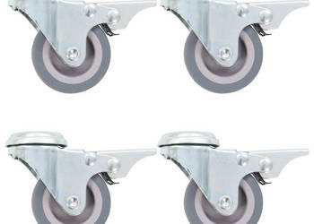 Kółka skrętne z otworem i podwójnym hamulcem 4 szt. 50 mm WM-143423