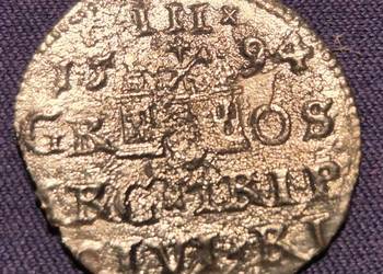Trojak, 3 grosze 1594 Ryga,Zygmunt III Waza  K4