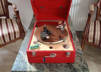 Zabytkowy Patefon DECCA 30 Lata plus elektryczna Głowica Erress