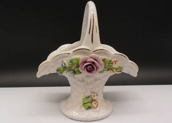 Antyczny Porcelanowy Koszyk z Różami – Orben, Knabe & Co. (Turyngia)