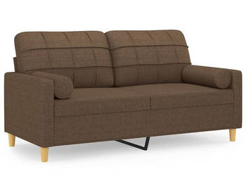 2-osobowa sofa z poduszkami brązowa 140 cm tkanina WM-3200785