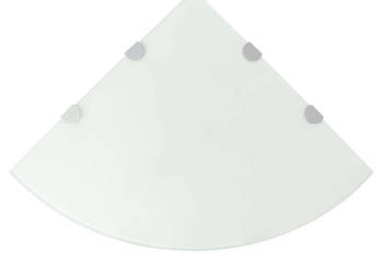 Szklana półka narożna chromowane wsporniki biała 45x45 cm WM-243860