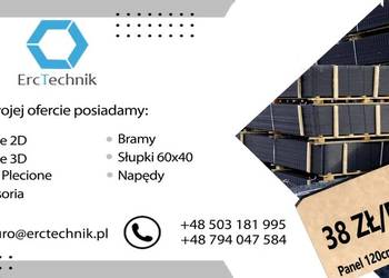 Panele ogrodzeniowe 120 cm – tanio i solidnie – 38 zł/mb