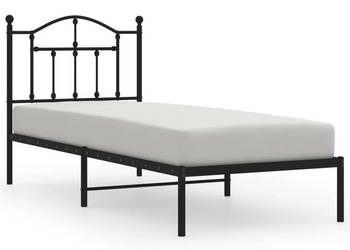 Łóżko Metalowe Czarne Rama Łóżka Ze Stelażem 90x190 cm WM-353431