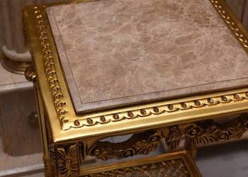 Stolik Stół z Marmurowym Blatem - Stół Kwietnik Marmur