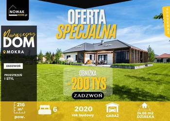 Dom| Mokra| PREMIUM| Nowoczesna elegancja| rekuperacja |216m2| 6pok|.