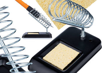 Uchwyt na Lutownicę Metalowy – 127,5 x 64 mm | Z Gąbką