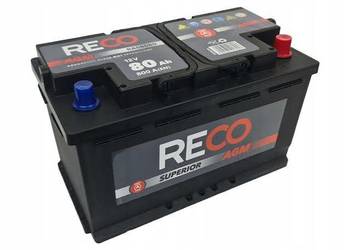 Akumulator RECO AGM 12V 80Ah 800A START STOP Radomsko ul.Krakowska 17