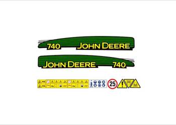 Naklejki John Deere 740 moncny klej, odporne, laminat UV