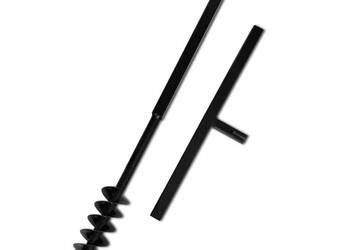 vidaXL Świder z rączką, 80 mm, podwójna spirala, stalowy, czarny