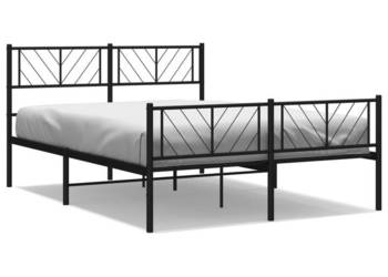 Łóżko Metalowe Czarne Rama Łóżka Ze Stelażem 120x190cm WM-372194