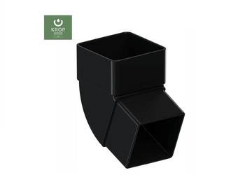 Krop kolano rury kwadratowej 80x80 kąt 67st. PVC CZARNE 9005