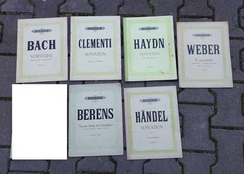 Nuty na fortepian zestaw starych zeszytów 6szt Bach Weber Haydn inne