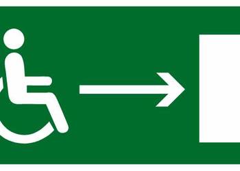 Naklejka BHP wyjście ewakuacyjne dla niepełnosprawnych(w prawo) AC009