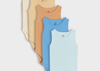 Body 56 Sinsay bawełna bez rękawów kolorowe niebieskie brązowe beżowe