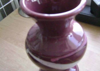 Starocie z PRL Stare naczynia = Wazon ceramiczny niesygnowany 23 cm wysoki