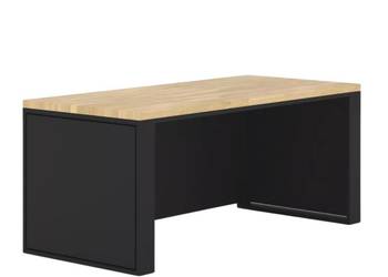 Biurko z Drewna Dębowego Stalowy Stelaż + Panele Boczne