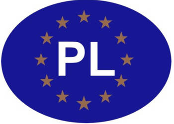 Naklejka PL - mała. Motyw UE.