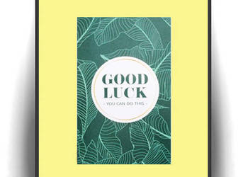 good luck plakat A4, napisy plakat do domu,fajny plakat boho
