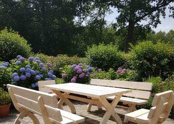 Ławki ogrodowe solidne świerk Huśtawki