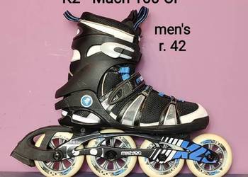 Rolki K2 Mach 100 CF - męskie r. 42 – duże koła 100/90 mm, szybkie [R25]