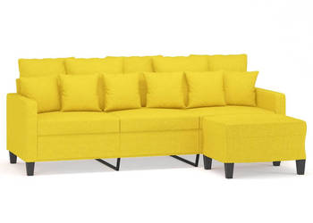 3-osobowa sofa z podnóżkiem jasnożółty 180 cm tkaniną WM-3201094