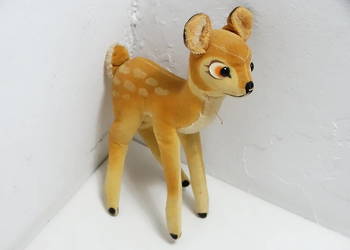 Stara Maskotka Jelonek Bambi Vintage PRL Kolekcjonerska Pluszak 23.5 cm