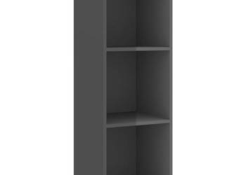 Wisząca szafka pod TV wysoki połysk szara 37x37x107 cm WM-805488