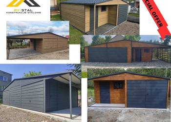 Garaż Blaszany Drewnopodobny 3x5 4x5 4x6 6x6 Wiata Hala Magazyn