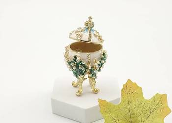 Jajko jajo faberge pojemniki szkatułka kremowe styl wiktoriański