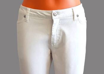 Damskie eleganckie białe bawełniane spodnie rurki Bonprix 38/M