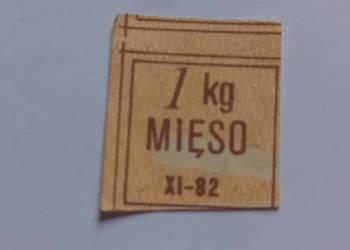 Kartka zaopatrzeniowa - odcinek na 1 kg mięsa, listopad 1982 r.