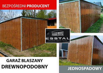 Garaż Blaszany - DREWNOPODOBNY- 3x5 –Złoty Dąb - Blaszak - ESSTAL-