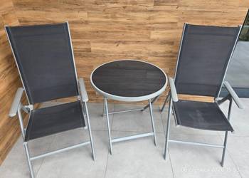 Aluminiowy zestaw .2 SKŁADANE KRZESŁA OGRODOWE+SKŁADANY STOLIK