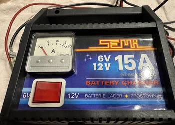 Prostownik PRL lata 90 te 20 w 6 V/12V elektronik 15 A z kablami