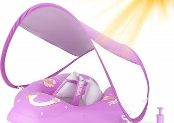 WYRIAZA Koło do Pływania dla Niemowląt z Daszkiem Przeciwsłonecznym L