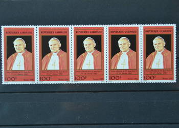 Znaczki. Papież Jan Paweł II Gabon II ** Ks Chr 25