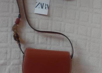 ZARA/ Brązowa, bogato zdobiona torebka listonoszka z Madrytu, NOWA