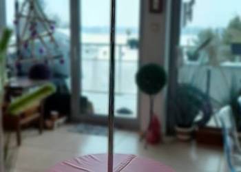 M-pole dance rura statyczno obrotowa chrom 45 materac 120/10