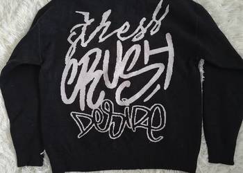 Bershka Sweter Czarny Streetwear Skater Style Baggy