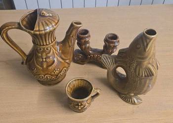 Dzbanek, karafka, kubek, świecznik PRL