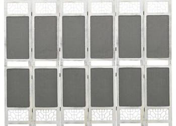 Parawan 6-panelowy szary 210 x 165 cm tkanina WM-338557