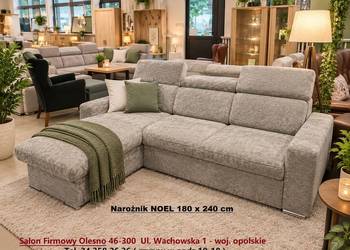 Nowy Narożnik NOEL 180 x 240 cm Tkanina Zmywalna BEŻ - Wyprzedaż -30%