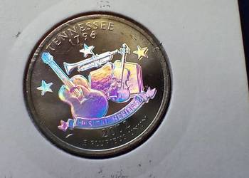Stare monety 1/4 dolar 2002 Tennessee USA hologram