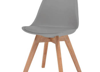 Krzesła stołowe 6 szt. szare plastikowe WM-274851