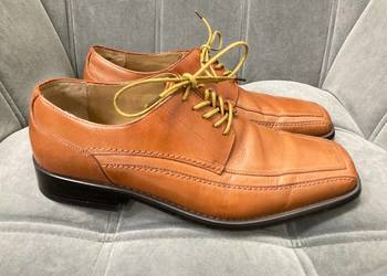Nowe męskie buty Zengara skóra toffi półbuty eleganckie 42