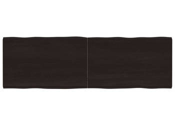 Blat ciemnobrązowy 160x50x(2-4)cm drewno z naturalną krawędzią WM-364036