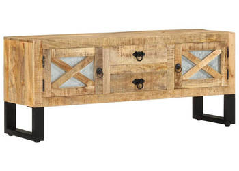 Szafka pod telewizor 110x30x45 cm surowe drewno mango WM-328276