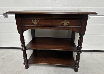 Drewniana konsola szafka etażerka z szufladką