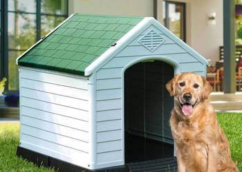 YITAHOME Duża plastikowa budka dla psa, wymiary  wewnątrz, 70x70x85